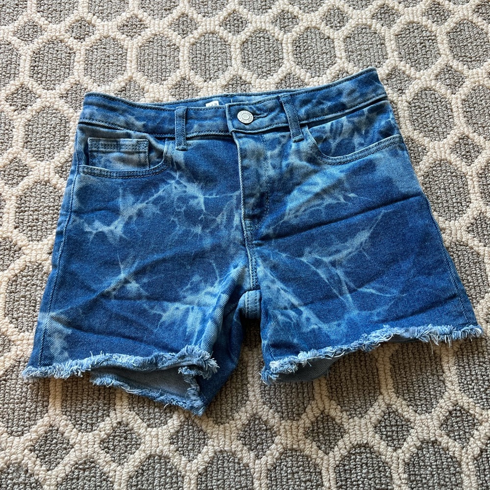 Gap Denim Girls Midi Short Blue acid wash Jean Shorts Size 10 Regular